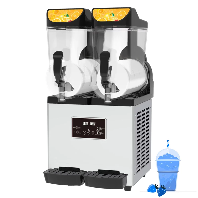 

Slushy Maker Machine 2 Tanks 15L Commercial Smoothie Slushie Ice Making Machine Frozen Drink Slush Machine for Sale
