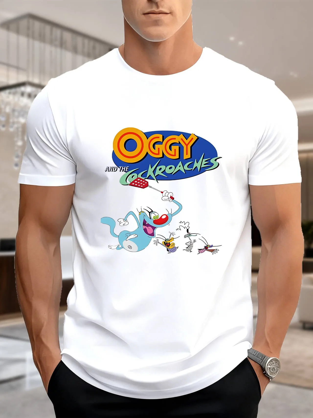 جديد وصول أزياء الرجال تي شيرت مطبوع رائعتين القط الكلب تصميم 100% القطن تنفس المحملة لملابس الصيف عارضة الاتجاه