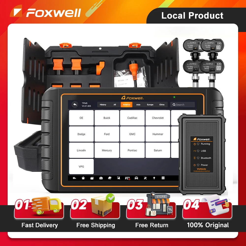 Foxwell GT75TS Professional OBD2 Automotive Scanner ECU Coding TPMS 31 Reset Bidirectional OE-level Car Diagnostic Scanner