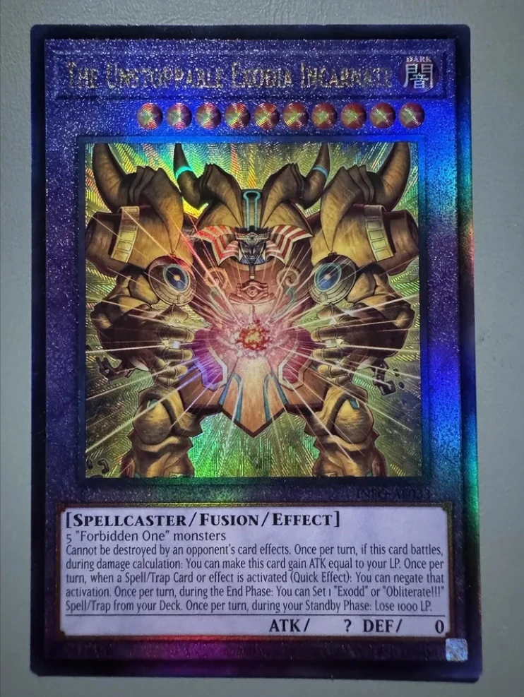 

Yugioh KONAMI Duel Monsters INFO-AE033 The Unstoppable Exodia Incarnate Ultimate Rare Asian English Collection Mint Card