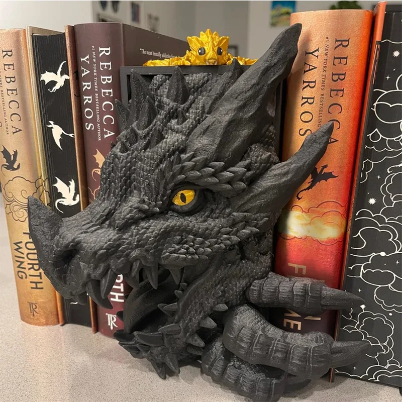 Large Resin Dragon Figurine for Home Décor, Dragon Bookend or Small Statue with Vintage American Style