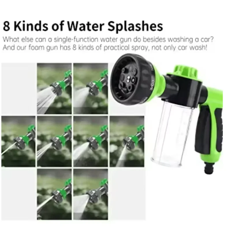 Pressure Hose Nozzle Foam Gun 8 In 1 Jet Spray Gun Soap Dispenser Garden Watering Horse Dog Animal Car Washing Tool Dropshipping
