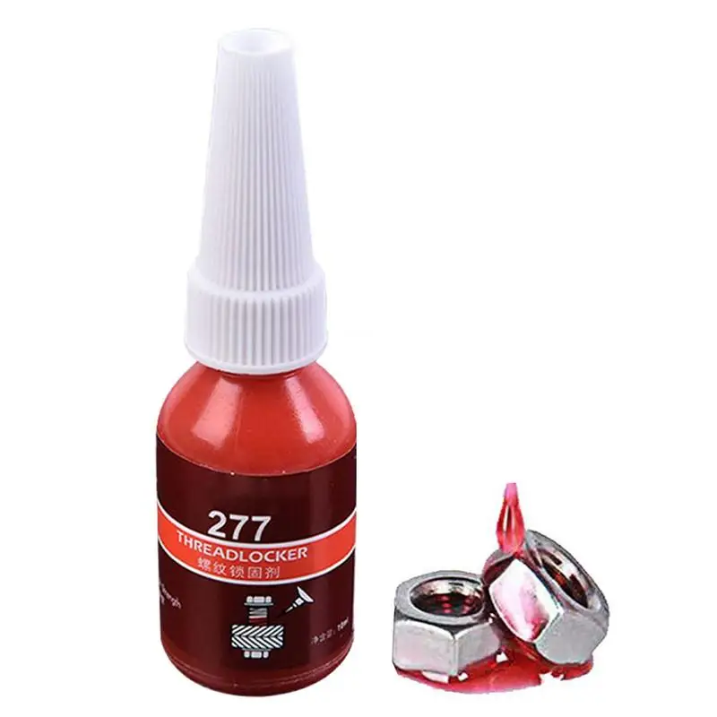 Thread Lock Universal Anaerobic Threadlocker Gel Heavy Duty High Strength Gap Sealants Oil Tolerant High-Temp Red 10ml