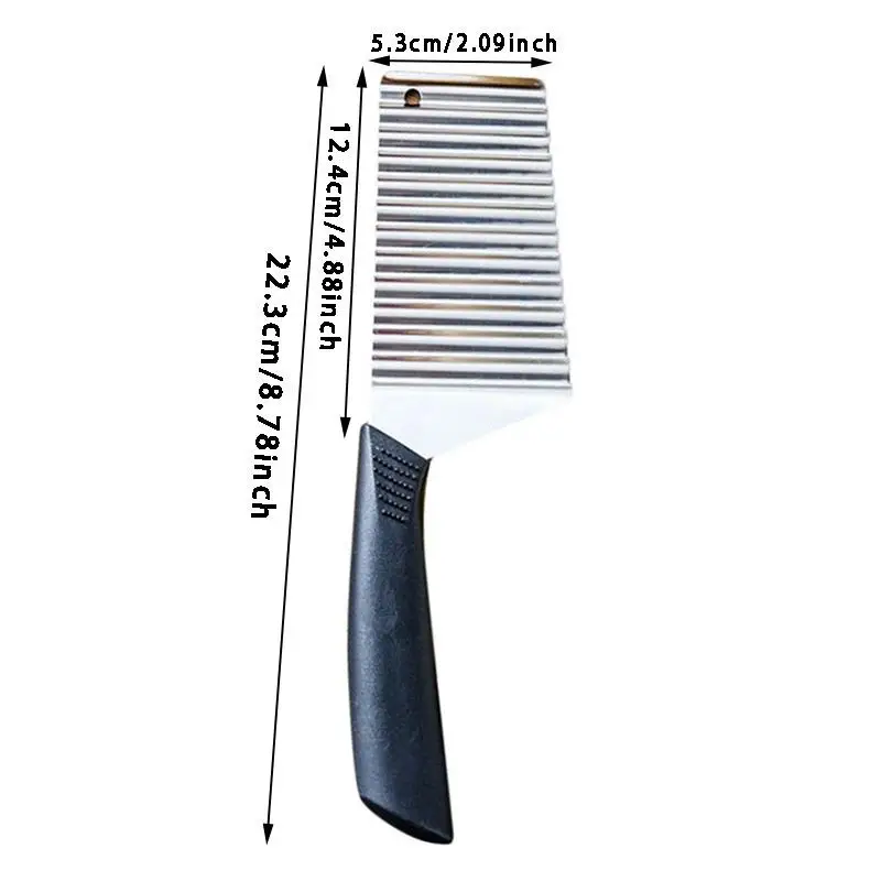 Stainless Steel Potato Crinkle Wavy Slicer Knife French Fries Dough Vegetable Fruit Potato Cutter Chopper Kitchen Maker Tool