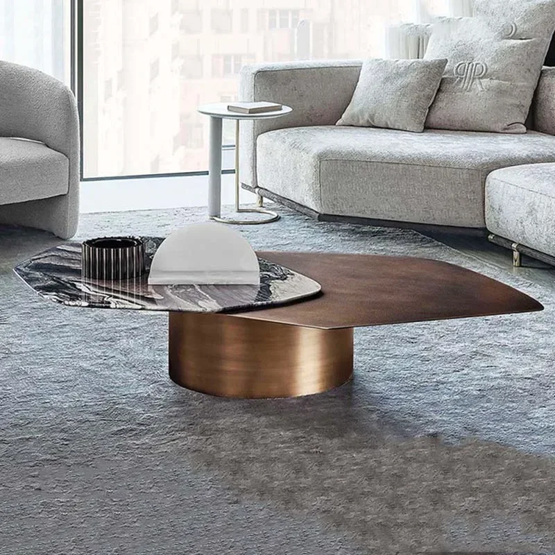 

Роскошные мраморные журнальные столики из нержавеющей стали, минималистичный напольный приставной столик в скандинавском стиле, современная итальянская мебель для дома Tavolino Da Salotto