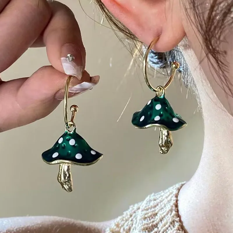 خمر الإبداع حالمة الغابات لطيف الفطر الصغير بالتنقيط النفط ياردروب للنساء الإكسسوارات التخصيص مجوهرات هدايا