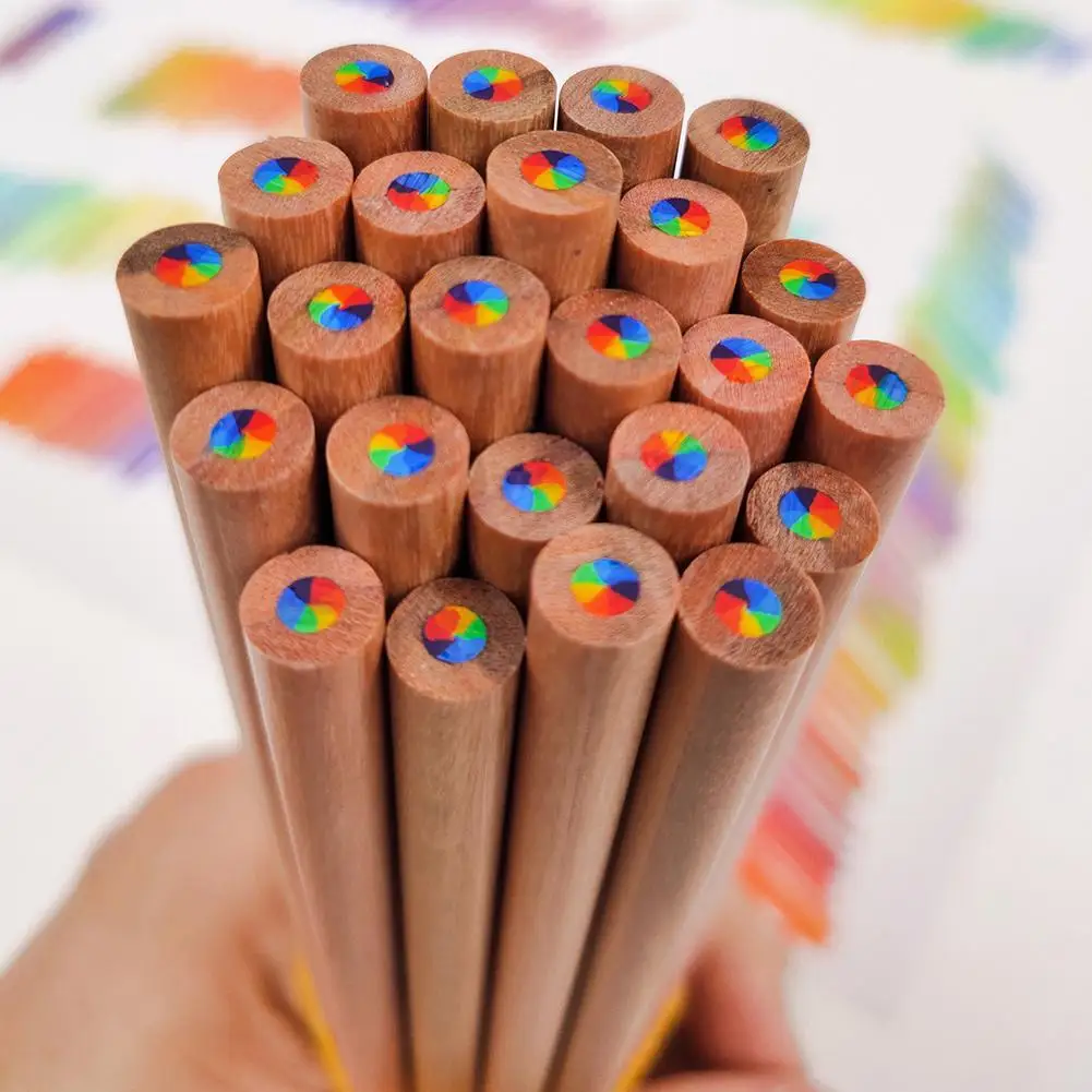 Kunst Benodigdheden Voor Kinderen Volwassenen 7 Kleur In 1 Houten Regenboog Kleurpotloden Veelkleurige Kern Voor Kleurboeken Tekenen Schetsen