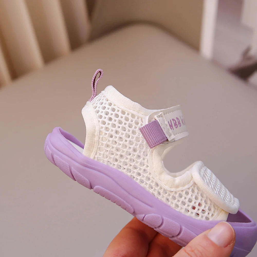 صنادل الصيف للأطفال الفتيات صنادل شاطئ الاطفال شبكة النسيج تنفس الرضع صنادل أطفال بيئة العمل لينة سوليد الصبي الفتاة #3