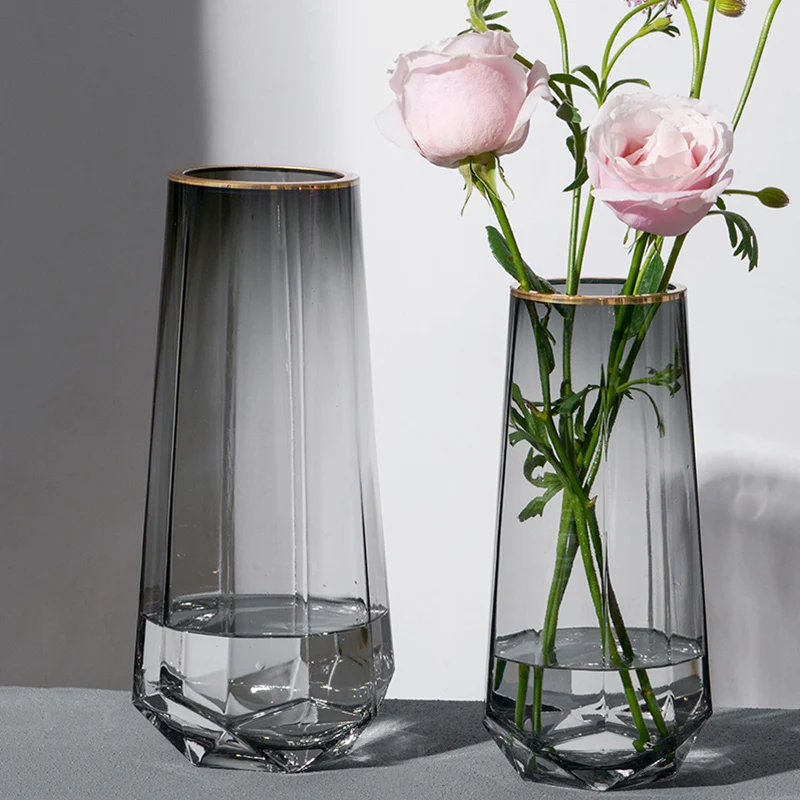 

Modern Luxury Vase Flowers Transparent Glass Minimalist Hydroponics Living Room Flower Nordic Decoracion Habitacion Home Decor