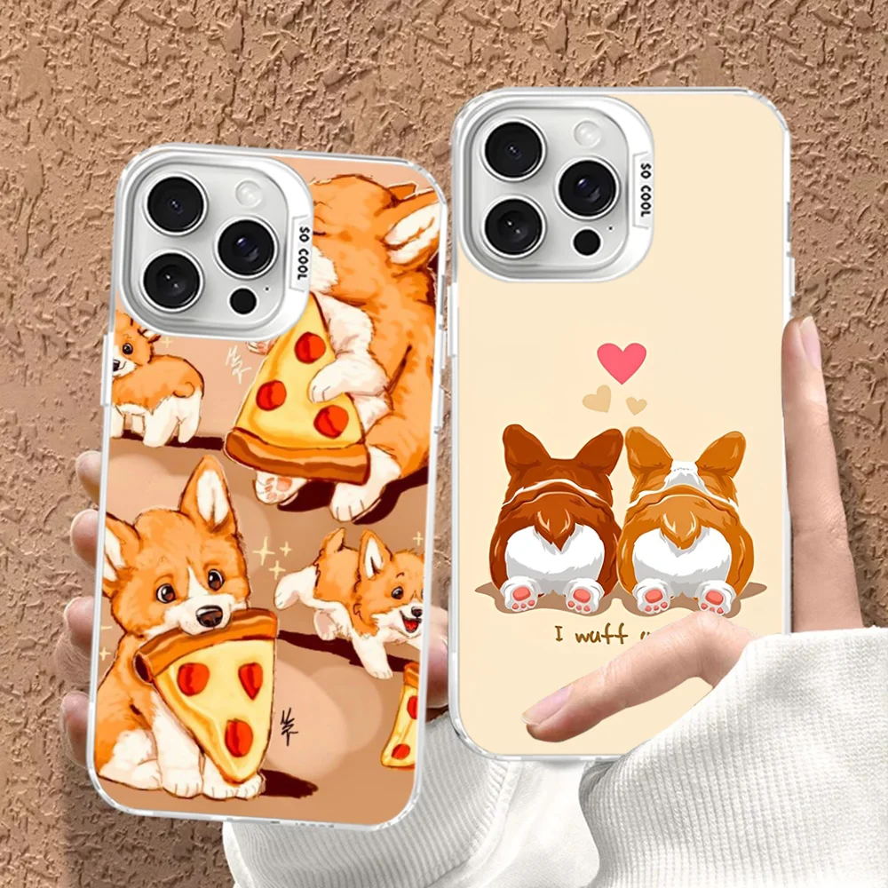 

Cute Corgi Phone Case For IPhone 16 15 14 13 12 11 Pro Max X XR XSMAX 8 7 Plus Matte Shockproof Back Cover