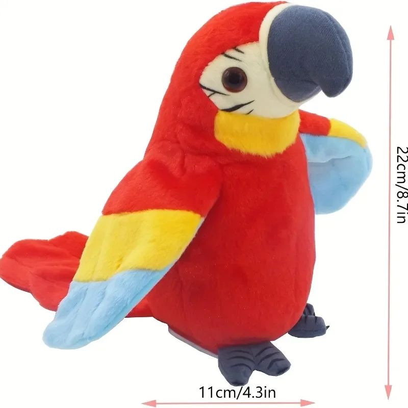 Guacamayo parlante loro repetir lo que dice Animal relleno juguete de peluche registro electrónico pájaro animado hablando loro mascota juguetes de peluche