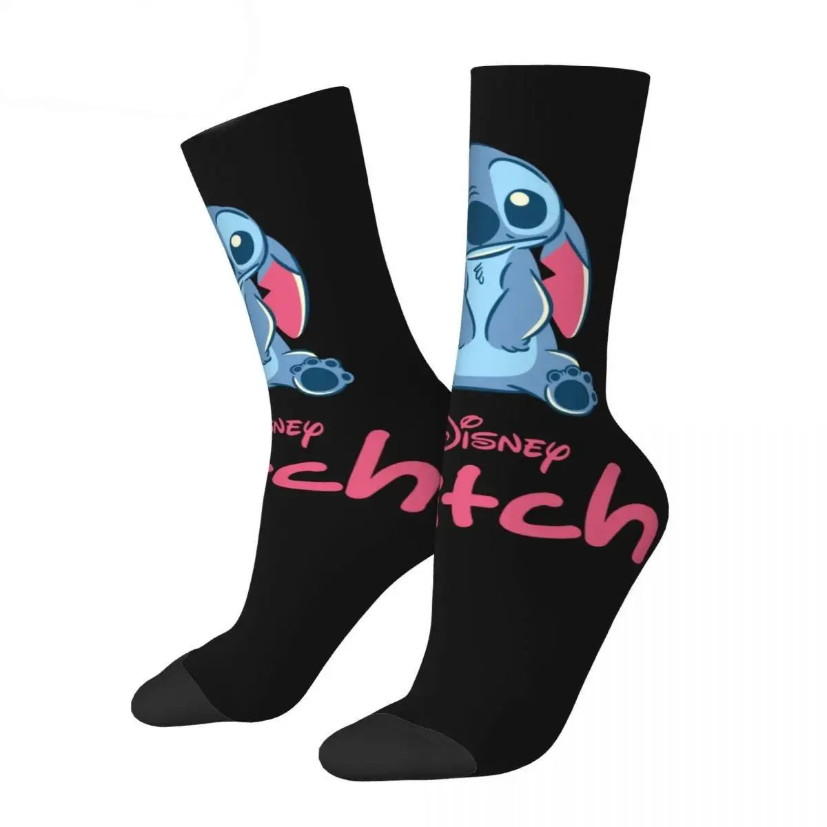 Harajuku New Lilo And Stich Sports Socks Stitch And Scrump Polyester Long Socks for Women Men Sweat Absorbing