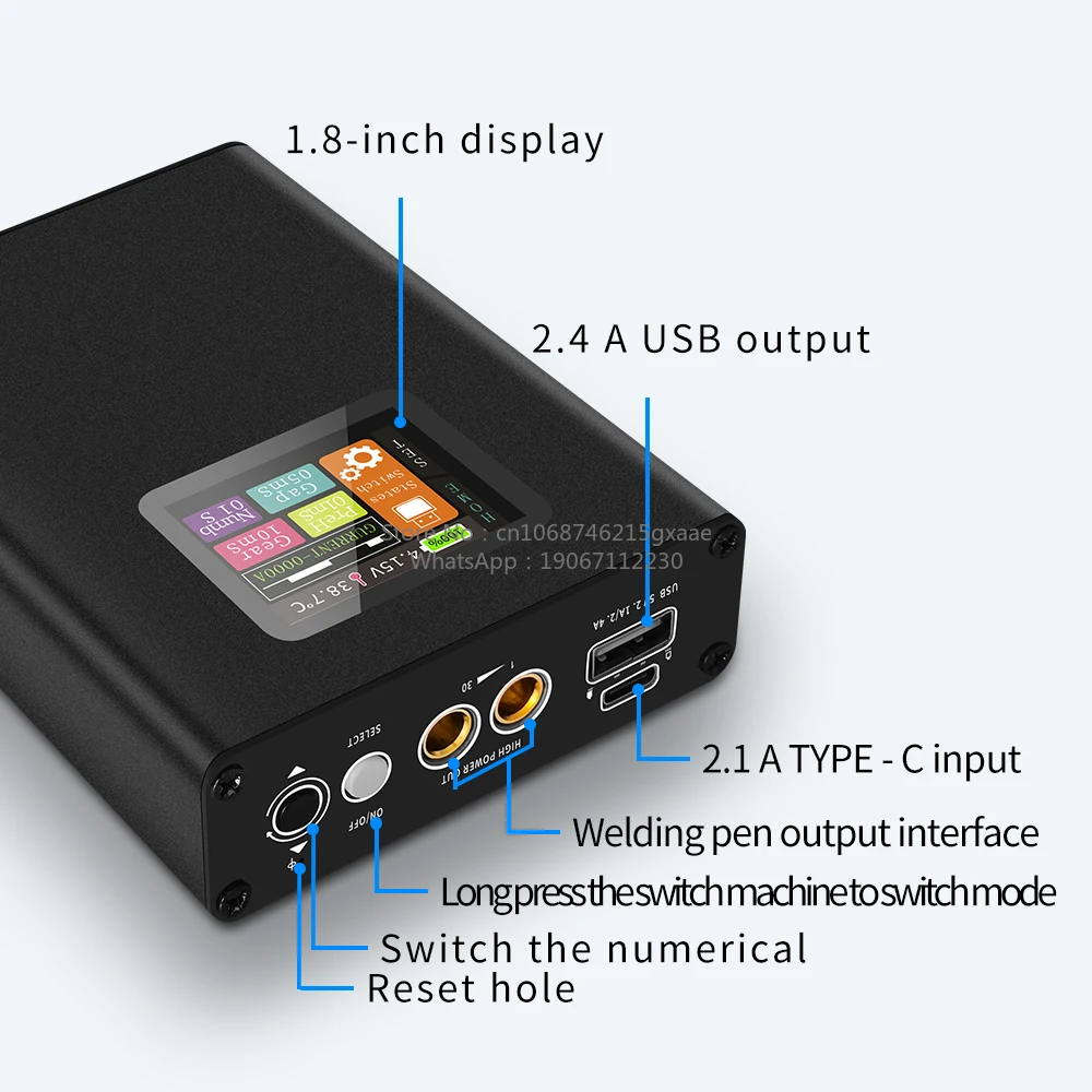 

Portable Spot Welder for 18650 Lithium Battery with Digital Display Color Screen and 30 Adjustable Speed Settings