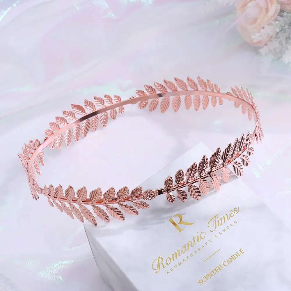 Retro Headwear Jewelry Gold Leaves Wreath Bride Headbands Leaves Hair Hoop Wedding Hair Crown