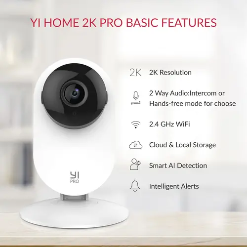 PACK DE 4 - YI 2K Home Pro Cámara 3MP Wi-Fi IP Sistema inteligente de vigilancia de seguridad con visión nocturna Monitor de bebé en iOS, Android