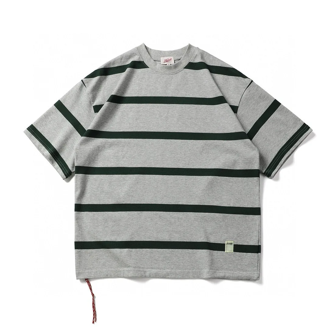 

Japanese Summer Striped Short Sleeved T-shirt Men's Trendy Loose and Versatile Casual Top