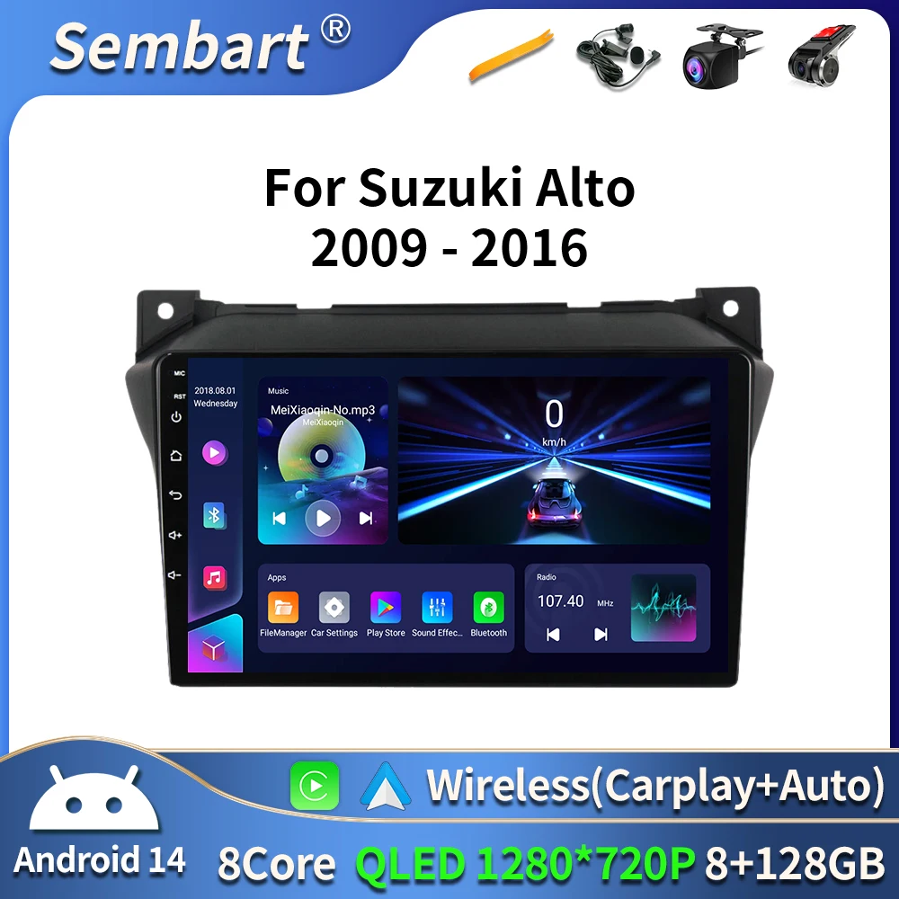 Android 16 8G+128G For Suzuki Alto 2009 2010 2011 2012 2013 2014 2015 2016 Multimedia Stereo Car DVD Player Navigation GPS Radio