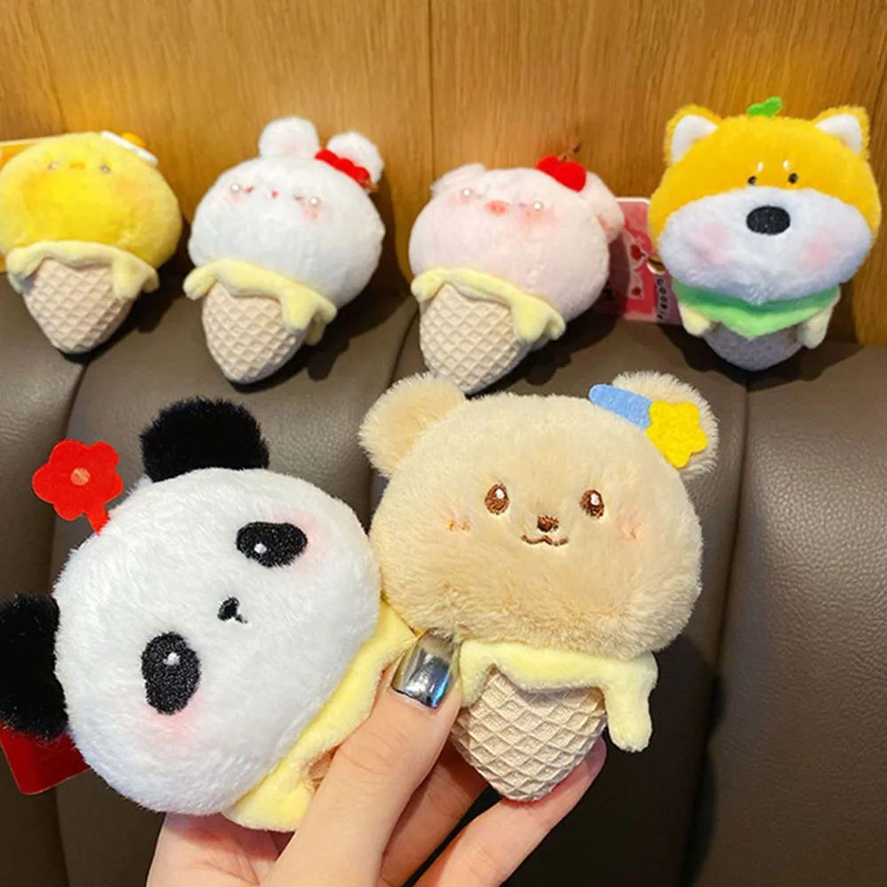 New Plush Bags Pendant Panda Couple Accessories Cream Bear Keychain Doll