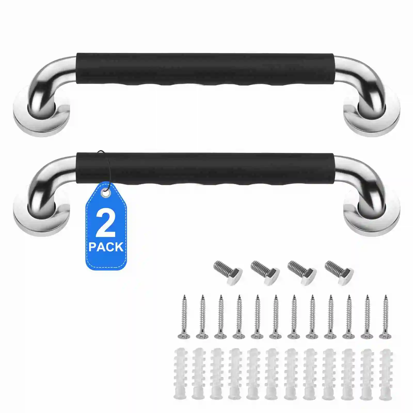 

12-дюймовый поручень для ванн 12-дюймовый поручень для душа Противоскользящая силиконовая ручка для душа Безопасная ручка для ванной комнаты Черный