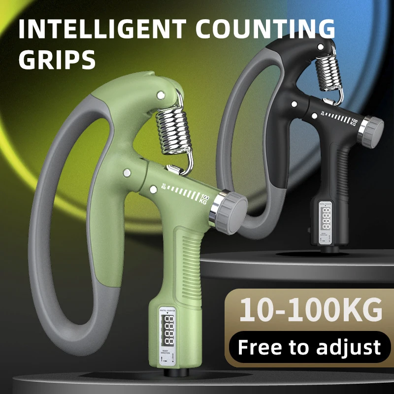 

Smart Counting Grip 10-100KG Grip Free Adjustment Professional Hand Training Arm Muscle Training Fitness Equipment Fitness Tools