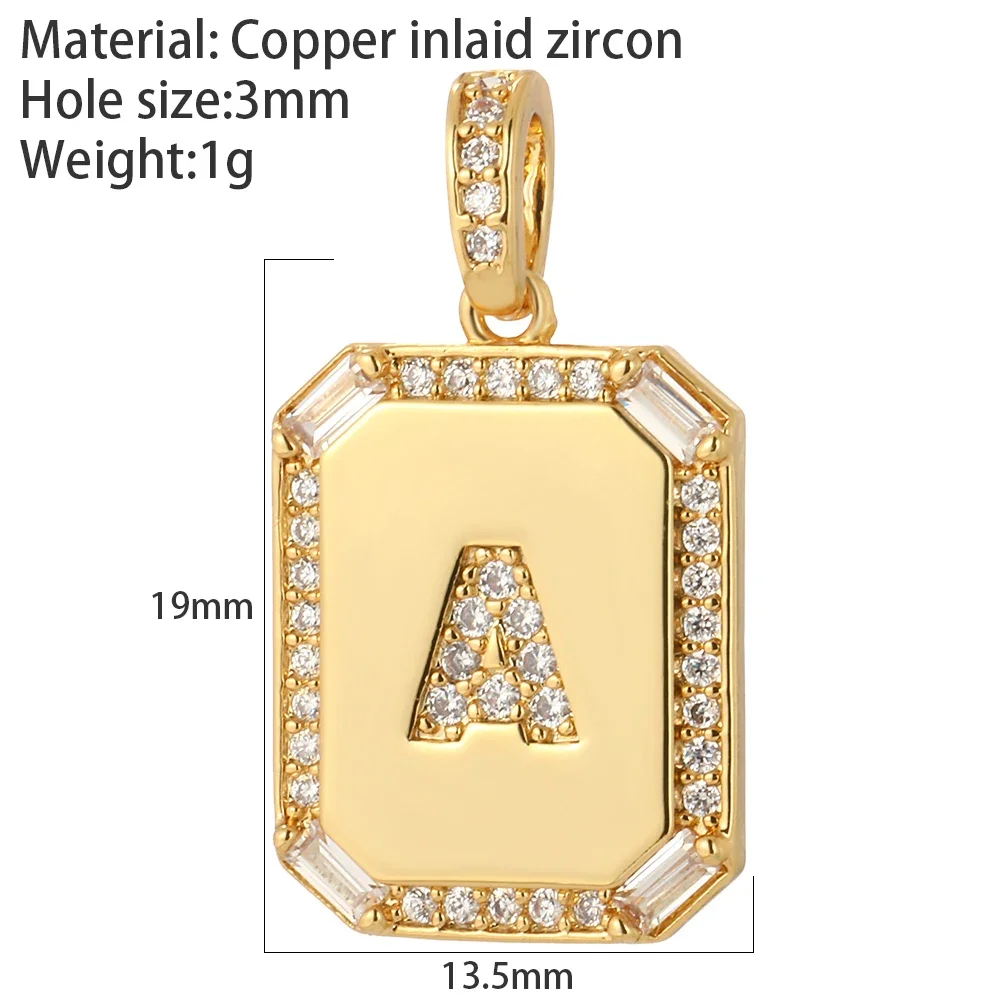 A-Z 26 Letter Alphabet Charms for Necklace Bracelet Keychain Diy Accessories Gold Color Name Charms for Jewelry Making Supplies