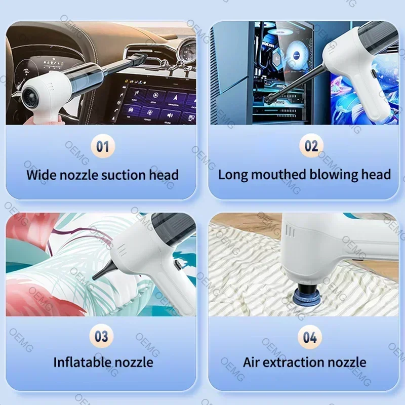 135000PA Car Vacuum Cleaner Mini Wireless Handheld Portable Cleaner for Home Appliance Powerful Cleaning Machine Car Cleaner