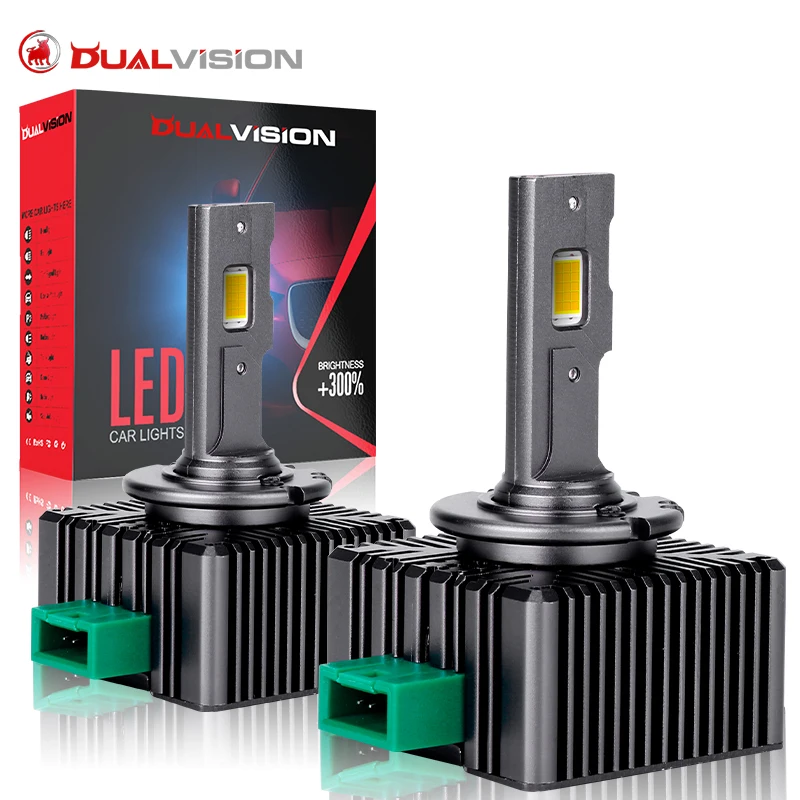 

Dualvision D1S D3S Светодиодные фары HID D2S D4S D5S D8S D1R D2R D3R D4R Turbo LED 60000LM Двусторонний чип CSP 6500K 120 Вт Plug&Play
