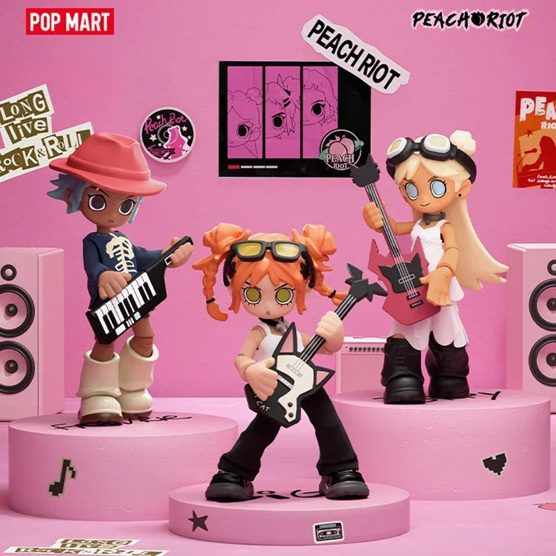 POPMART Peach Riot Carry The Music Series Block Pendant Trendy Mystery Box Anime Action Figure Blind Box Toys Model Dolls view 3