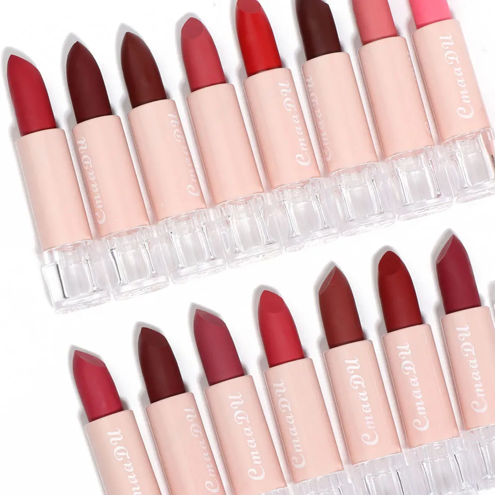 Rouge à lèvres mat, 15 couleurs différentes, Tube en caoutchouc, Sexy, longue durée, facile à porter, rouge Nude, cosmétique