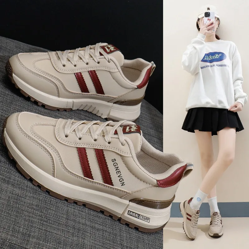 

Zapatillas Mujer Women Shoes Autumn New Lace-up Leather Casual Sneakers Outdoor Comfortable Tenis Training Shoes Chaussure Femme