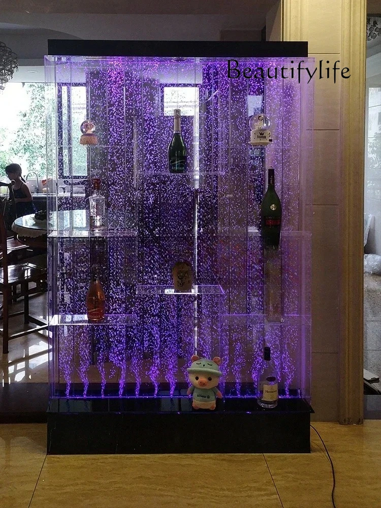 AA Customized Water Curtain Wall Wine Cabinet Bubble Screen Fish Tank Living Room Large Water Wall Hallway Acrylic