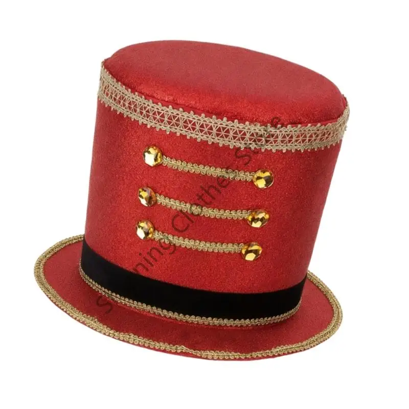 M68A Drummer Unisex Toy Soldier Cap For Parades And Performances Breathable Design With Golden Decorative Detail