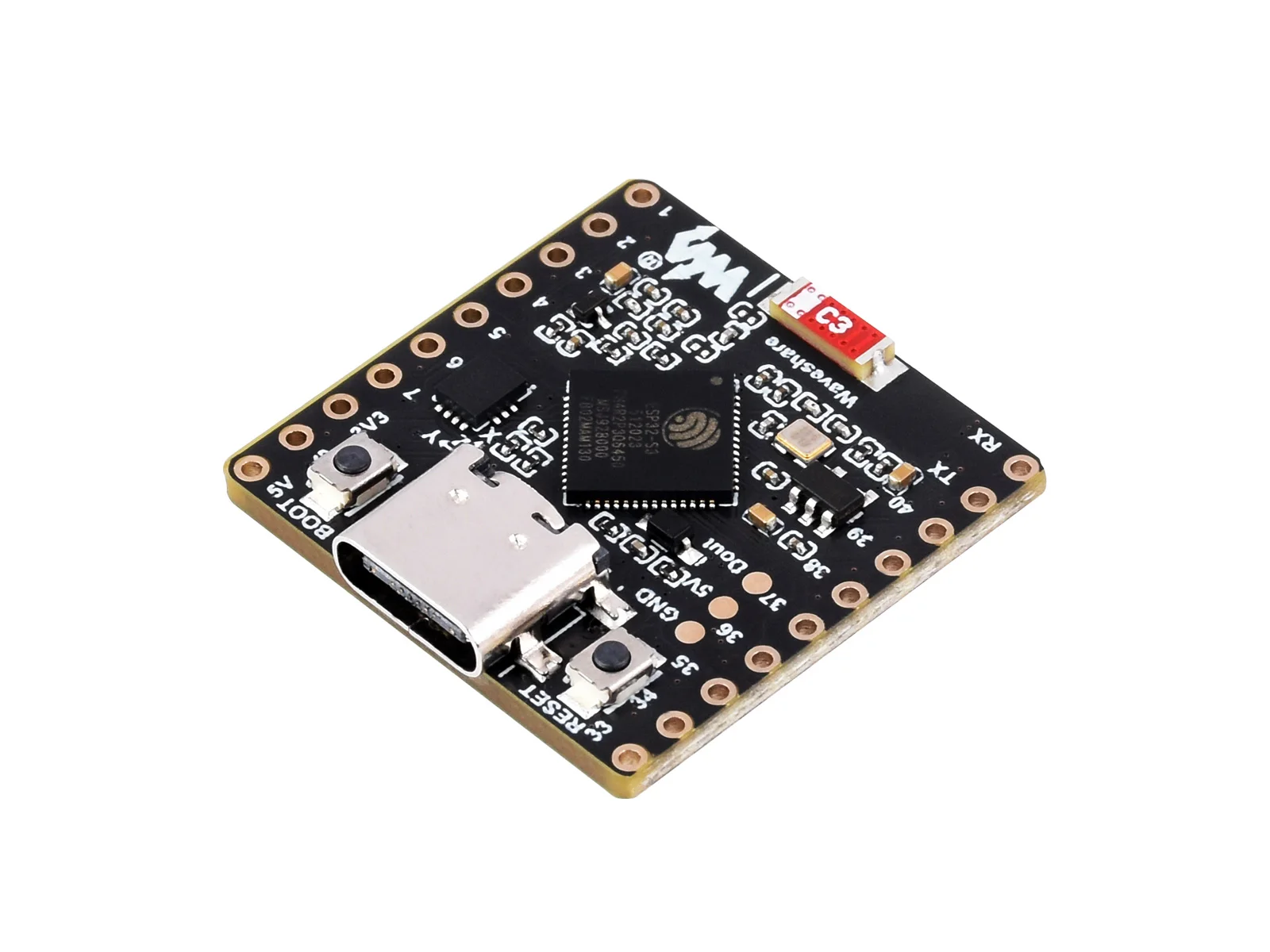 Waveshare ESP32-S3 Development Board, Onboard 8×8 RGB LED Matrix and QMI8658C Attitude Sensor, Supports Wi-Fi and Bluetooth LE