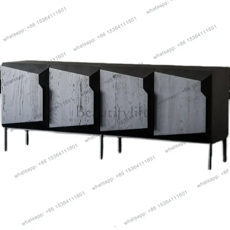 Nordic Creative Minimalist Modern Side Cabinet Black Oak Locker
