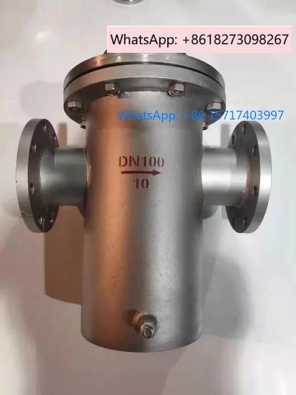 

Cast steel flange straight through flat bottom blue barrel type quick opening basket type stainless steel filter valve