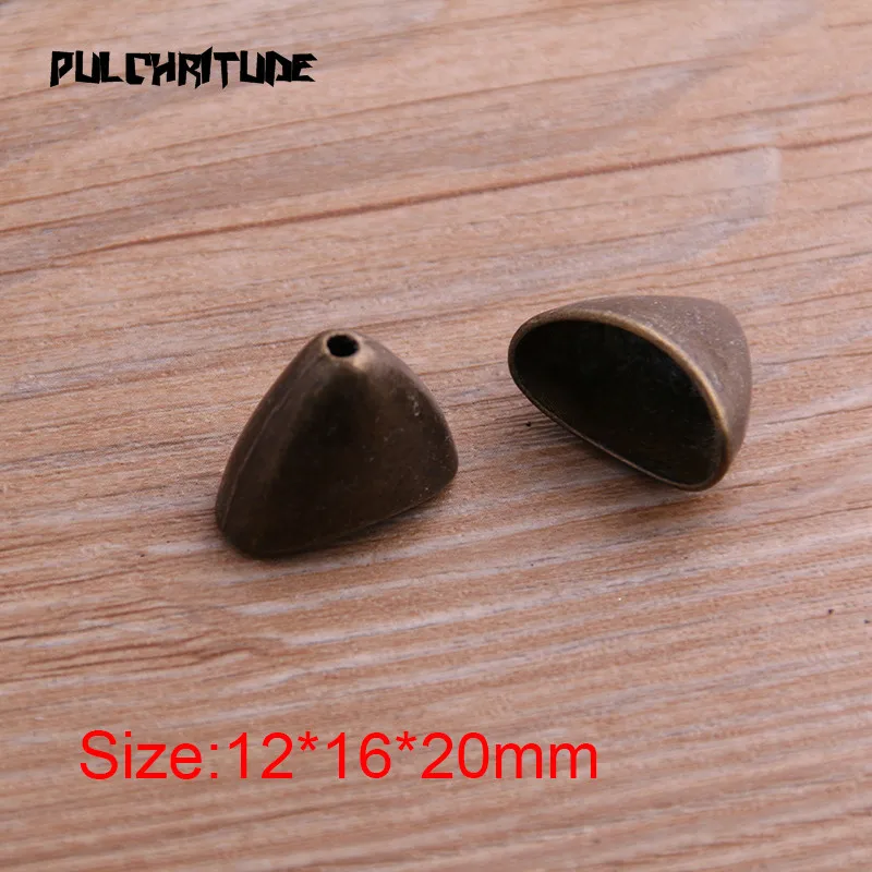 10pcs 12*16*20mm Two Color Receptacle Hollow Triangle DIY Spaced Jewelry Accessories Charms For Jewelry Making