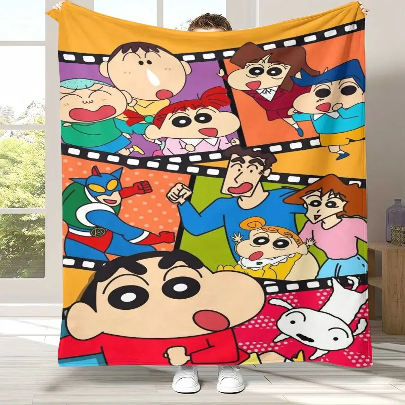 Funny C-Crayon Shin-chans Cartoon Soft Flannel Throw Blanket,Cozy Warm Blanket for Bed,Sofa,Living Room,Picnic,Home Decor,Gift