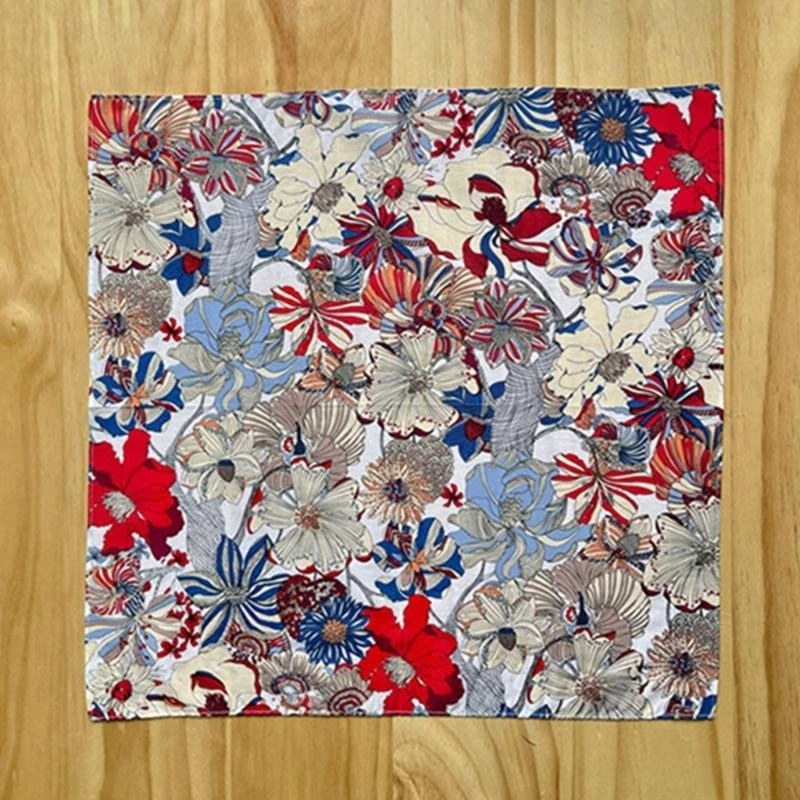 Khăn tay 5asd polyester phụ nữ có thể giặt hoa mẫu hoa Hankie đầy màu sắc cho phụ nữ trưởng thành mẫu ngẫu nhiên