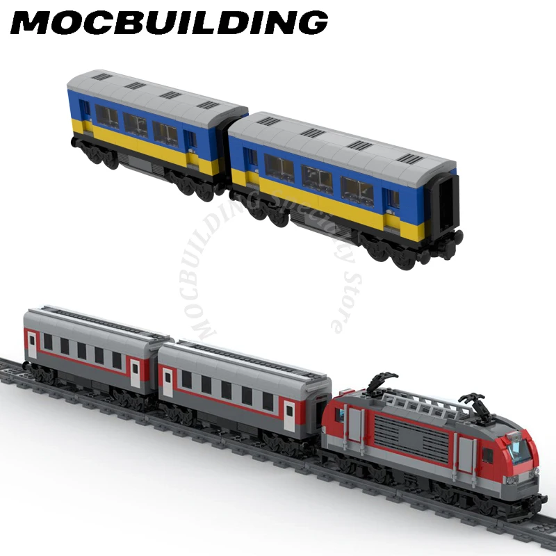 Locomotive Model with Motor Railway Train Passenger Car Accessories MOC Building Blocks Display Construction Toys