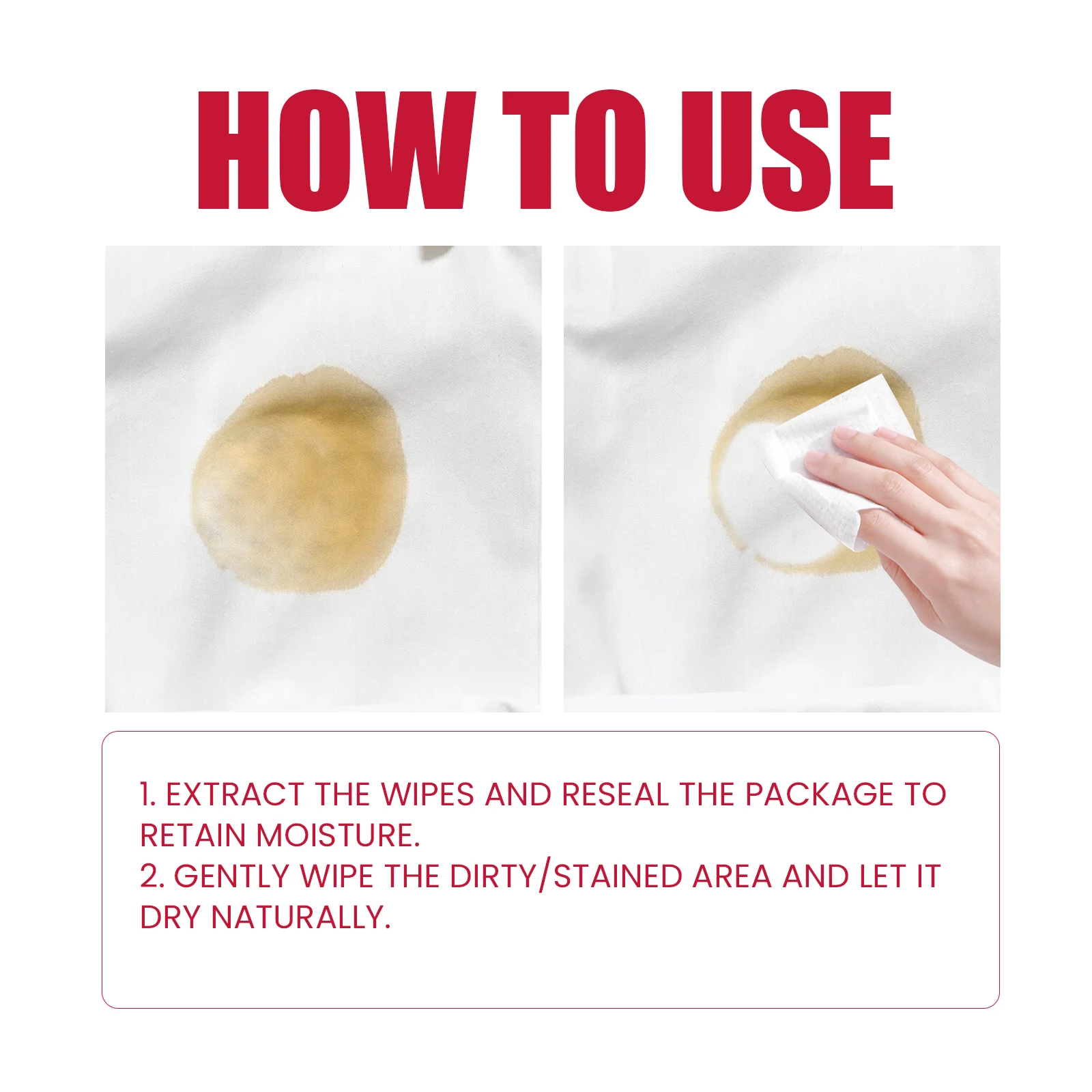 Bild 5: Kleidungsreinigungstücher – entfernt hartnäckige Flecken, reinigt gründlich und schützt die Farben