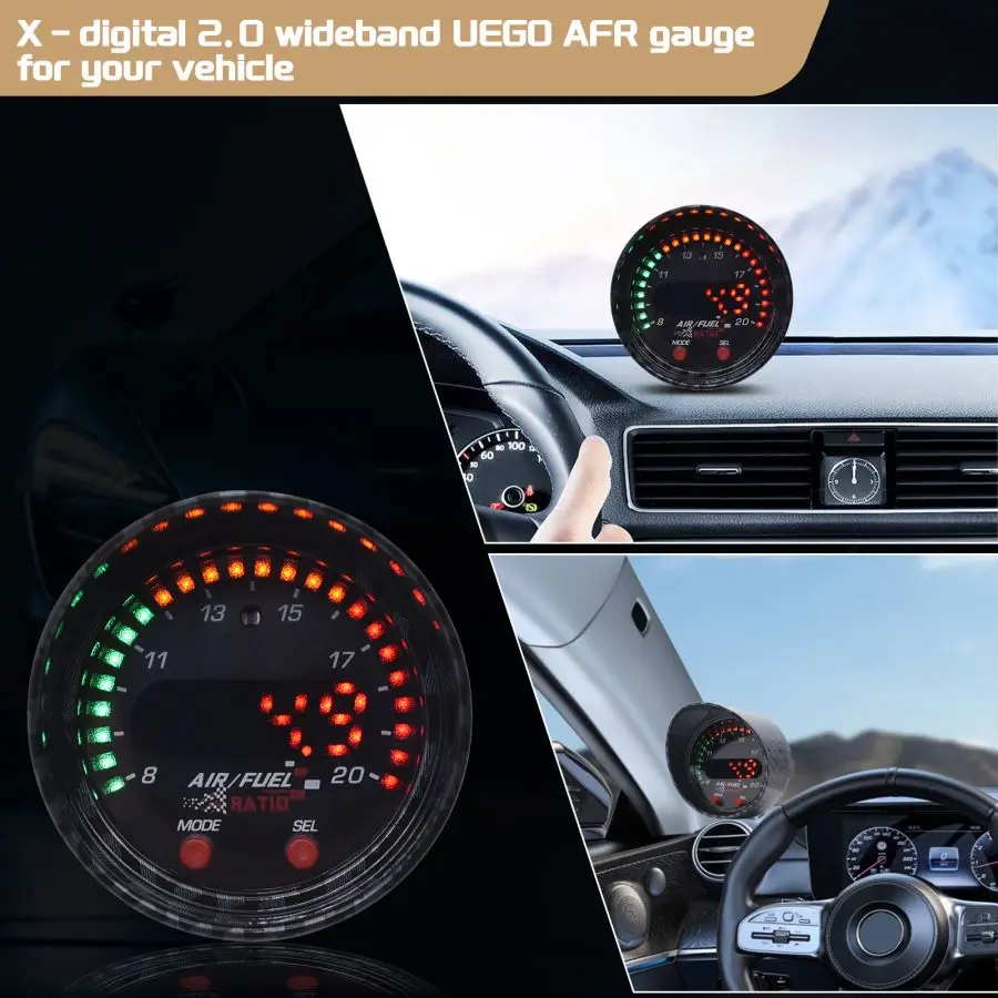 X-Series Air Fuel Ratio Gauge 30-0300 X-Series Wideband UEGO Sensor 52mm AFR Gauge Set