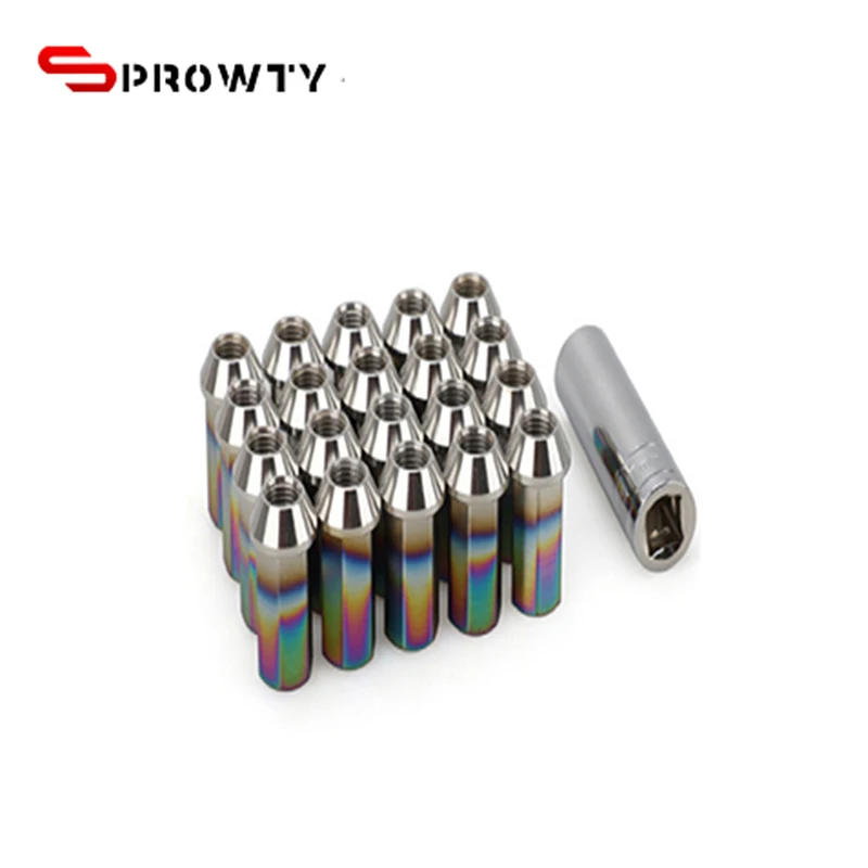 SPROWTY  20pcs Wheel Lug Nuts M12x1.5 / M12x1.25 / M14x1.5 / 1/2-20 Thread 45mm Height T304 Stainless Steel for Car Modification