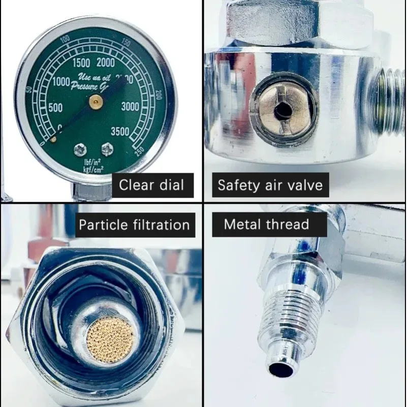 Float Oxygen Inhaler Household Flow Pressure Gauge Pressure Reducing Valve Humidification Bottle Moisture Cup