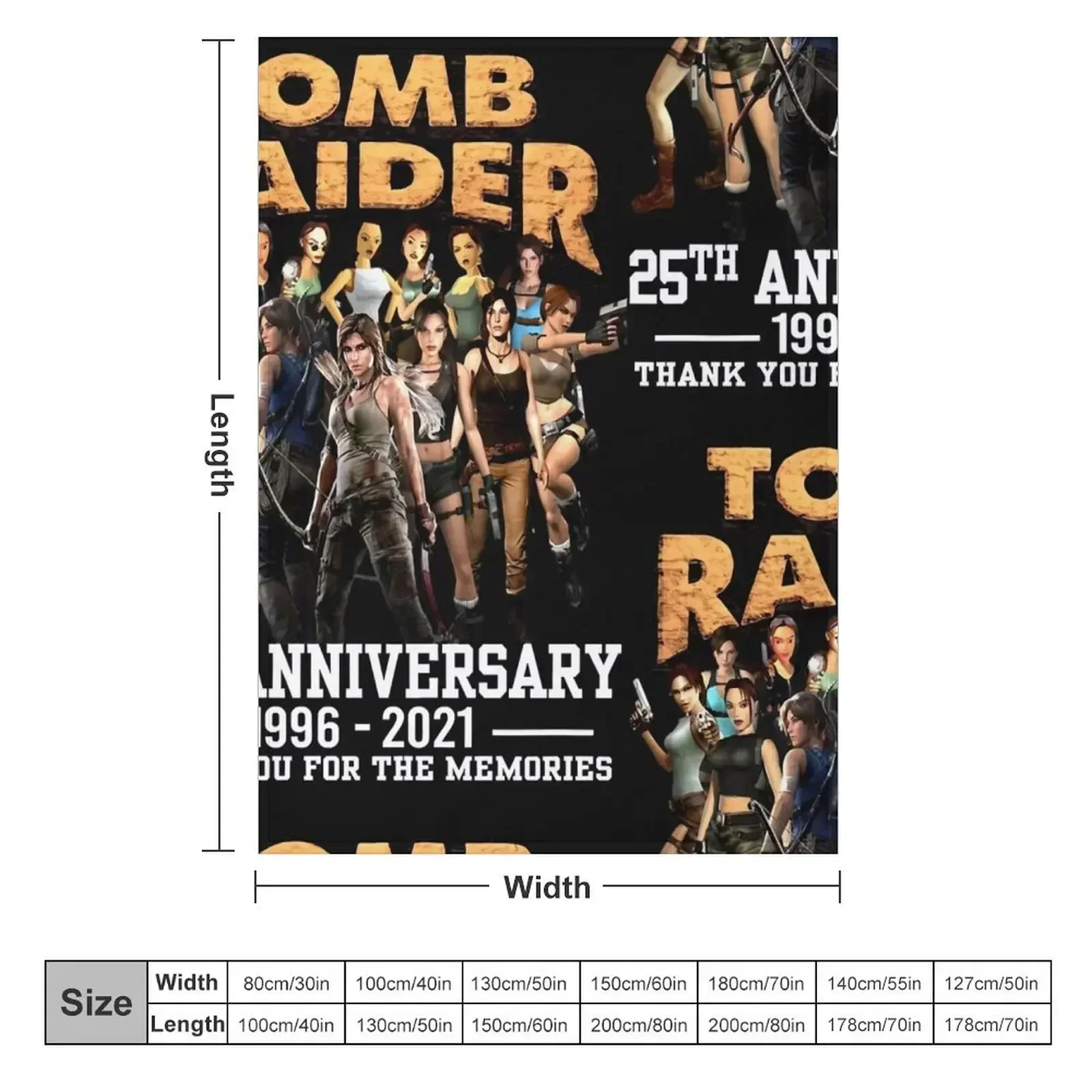 Thank-You-for-The-Memories-25th-Anniversary-1996-2021-Tomb-Raider-T-Shirts-Gift-For-Fans Throw Blanket Travel Plush Blankets