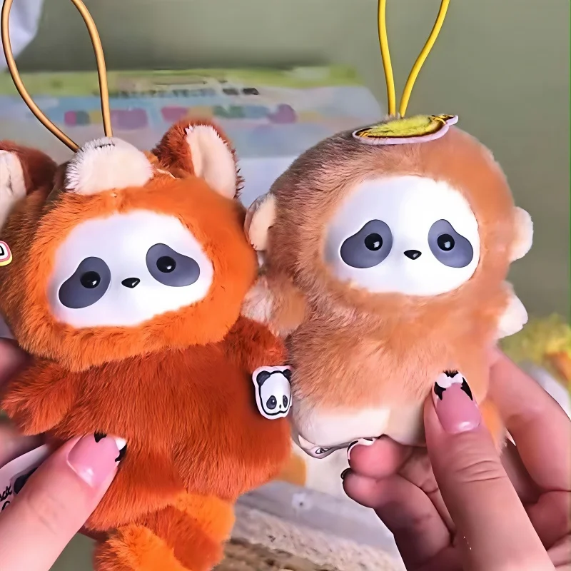 

New Panda Roll Panda Plush Blind Box Palm Zoo Series Cute Mini Soft Stuffed Backpack Pendant Bag Charm Decorative Gift