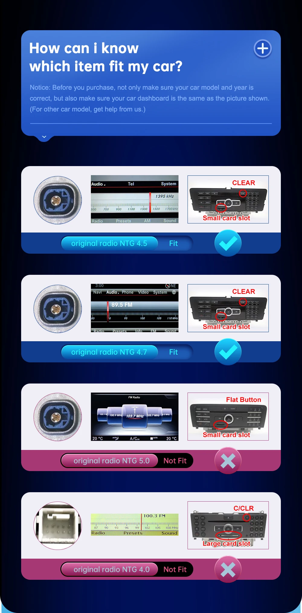Drahtloses Android Auto für Mercedes Benz ML GL W166 X166 NTG4.5/4.7 2011–2015 mit Carplay-Schnittstelle Mirror Link AirPlay – Detail 3