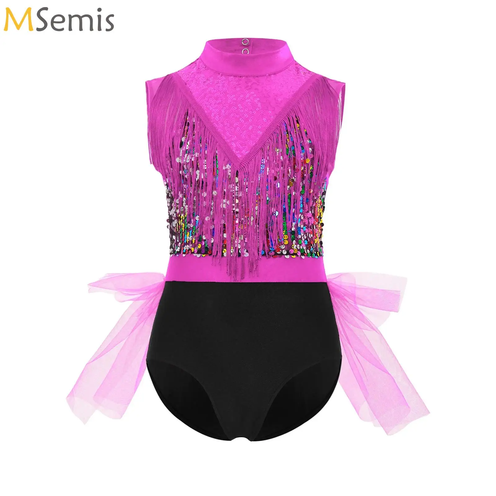 

Kids Girls Sequins Tulle Skirted Tutu Dress Ballet Leotard Children Gymnastics Bodysuit Dance Jumpsuit Teens Skating Costumes
