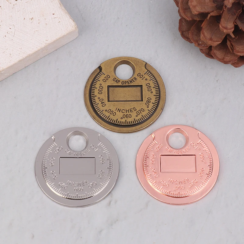 Coin- Type 0.6-2.4mm 0.02-0.10 Inch Spark Plug Gauge Measurement Tool Range Spark Plug Gage Caliber Measuring Tool