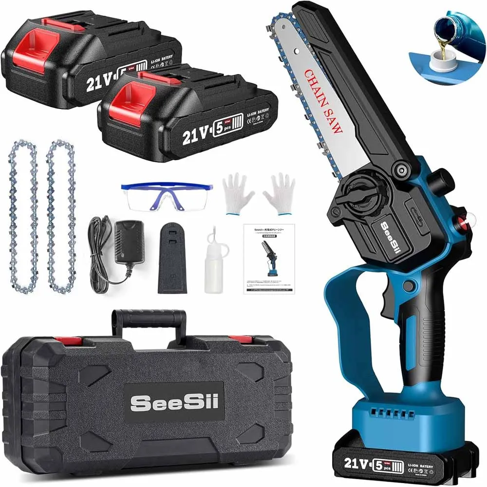 【セール中】Seesii 6 ''コードレスミニ電気チェーンソーチェーンソー木材カッター剪定ガーデン電動ツールマキタ 18V バッテリーピン