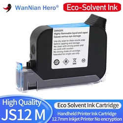 JS12 Ink Cartridge Replacement 1PCS JS12 JS12M JS12(M) 600DPI 12.7mm Handheld thermal inkjet Printer Fast Dry Eco Solvent Ink